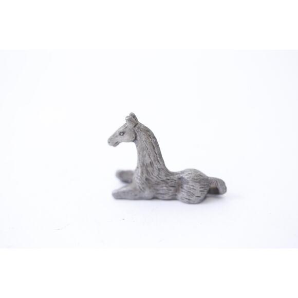 Laying Horse, 80s, Pewter, Statue, Miniature, Game Piece, Statuette, Vintage, , - Picture 2 of 3